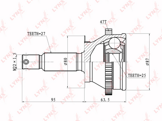 CO-3606A ШРУС HYUNDAI SONATA EF IV/KIA