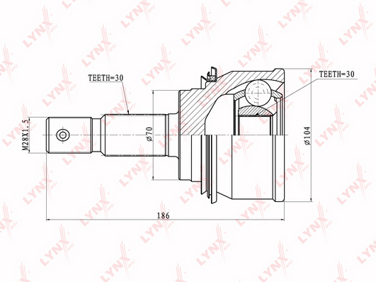 CO-7544 ШРУС наружный LYNXauto CO 7544