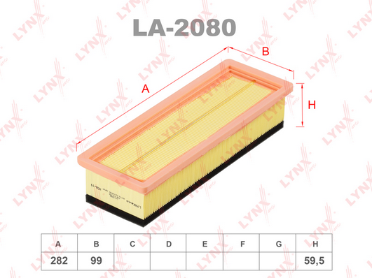 LA-2080 Фильтр воздушный FIAT PUNTO