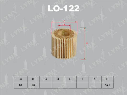 LO-122 Фильтр масляный TOYOTA Auris