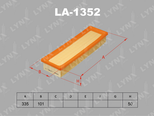 LA-1352 Фильтр воздушный LYNXauto