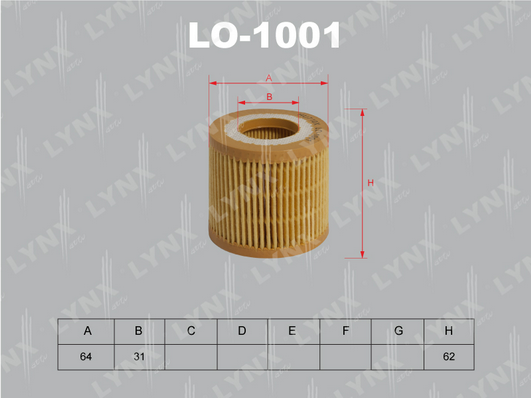 LO-1001 Фильтр масляный SKODA FABIA