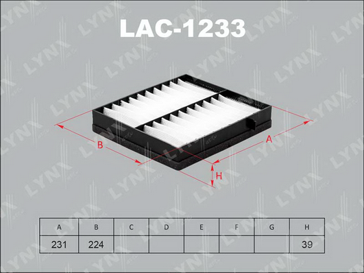 LAC-1233 Фильтр салонный LYNXauto