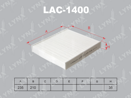 LAC-1400 Фильтр салона LYNXauto