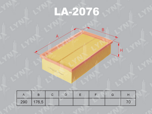 LA-2076 Фильтр воздушный AUDI A3/VW