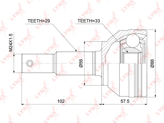 CO-3853 Шрус LYNXauto CO 3853