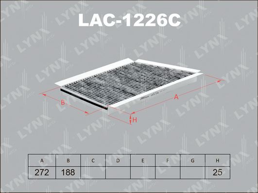 LAC-1226C Фильтр салонный угольный