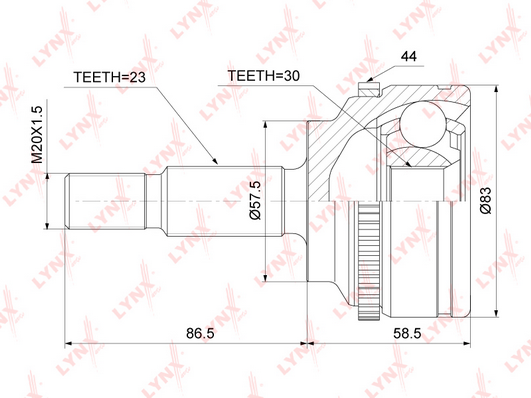 CO-6322A Шрус LYNXauto CO 6322A
