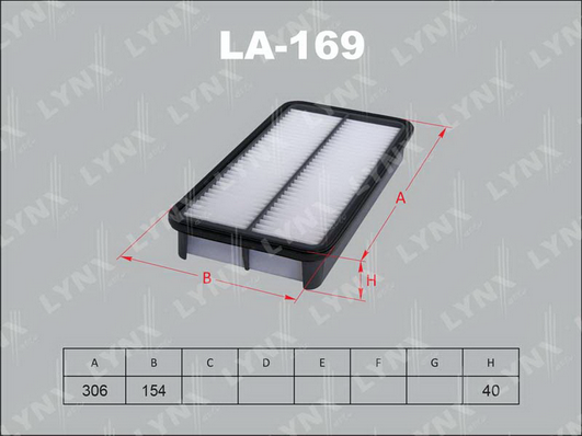 LA-169 Фильтр воздушный LYNXauto