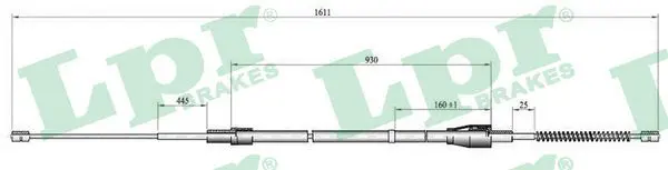LPR C0809B Трос ручного тормоза SKODA