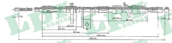 LPR C0320B Трос ручного тормоза HYUNDAI