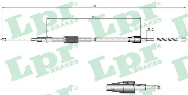 LPR C0035B Трос ручного тормоза AUDI A2