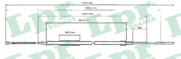 LPR C0955B Трос ручного тормоза VW PASSAT