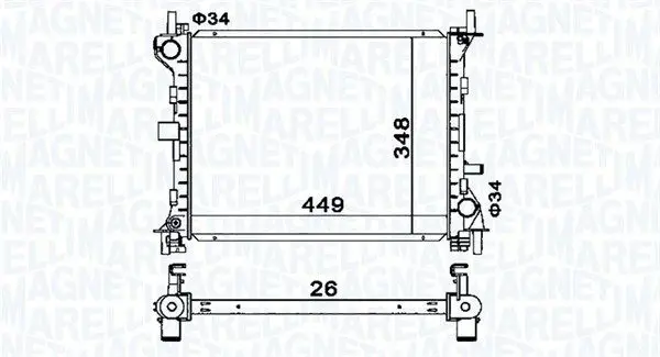 MAGNETI MARELLI 350213160300 Радиатор, охлаждение двигателя