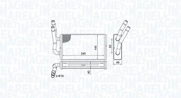 350218450000 BR450 Радиатор печки FORD