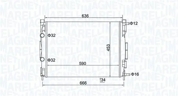 MAGNETI MARELLI 350213153500 BM1535 Радиатор, охлаждения