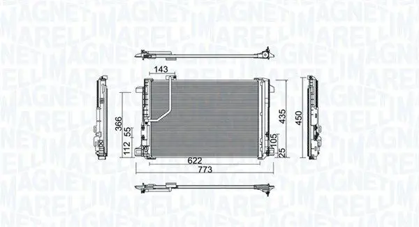 MAGNETI MARELLI 350203755000 Радиатор кондиционера