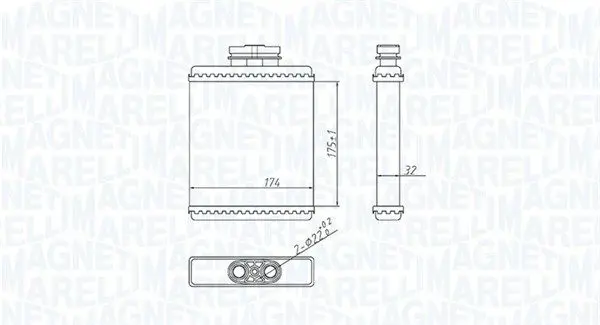 MAGNETI MARELLI 350218412000 Радиатор печки отопителя-,