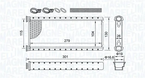 MAGNETI MARELLI 350218514000 Теплообменник, отопление