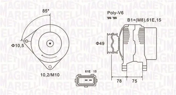 MAGNETI MARELLI 063731591010 Генератор