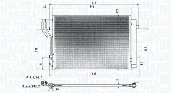 MAGNETI MARELLI 350203805000 Радиатор кондиционера Hyundai