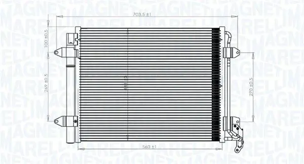 MAGNETI MARELLI 350203833000 Радиатор кондиционера