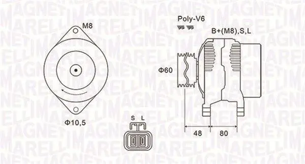 MAGNETI MARELLI 063731607010 Генератор