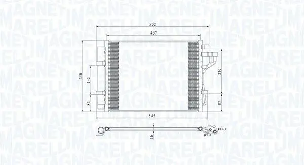 MAGNETI MARELLI 350203802000 Конденсатор, кондиционер