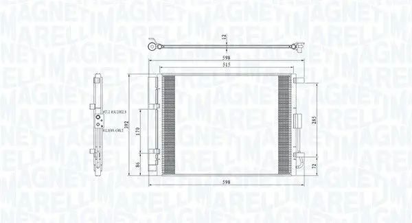 MAGNETI MARELLI 350203809000 Конденсатор, кондиционер