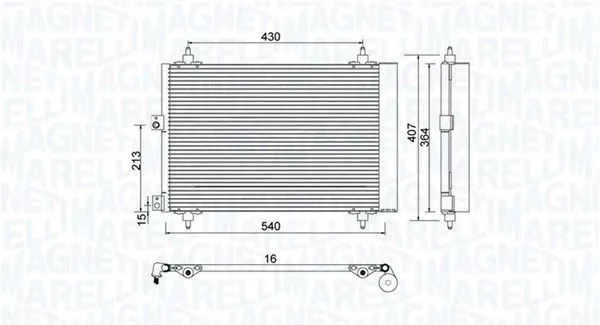 MAGNETI MARELLI 350203920000 Конденсатор, кондиционер