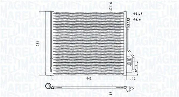 MAGNETI MARELLI 350203854000 Конденсатор, кондиционер