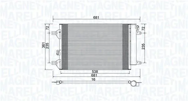 MAGNETI MARELLI 350203910000 Конденсатор, кондиционер