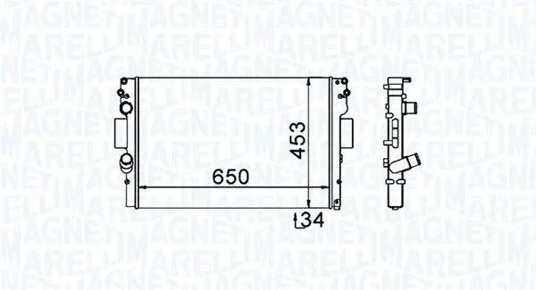 MAGNETI MARELLI 350213154000 Радиатор, охлаждение двигателя