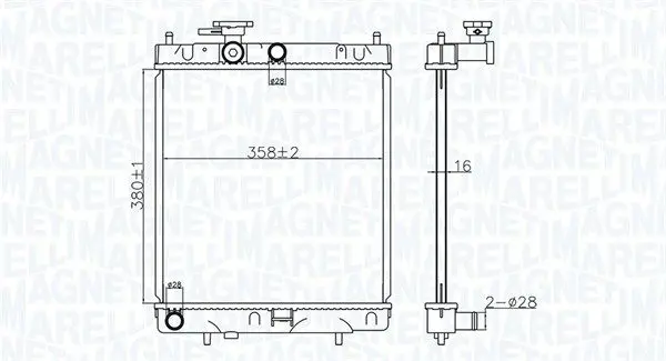 MAGNETI MARELLI 350213176400 Радиатор, охлаждение двигателя