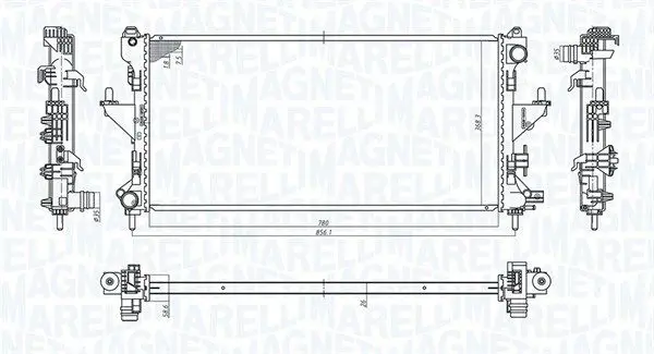 MAGNETI MARELLI 350213198200 Радиатор, охлаждение двигателя