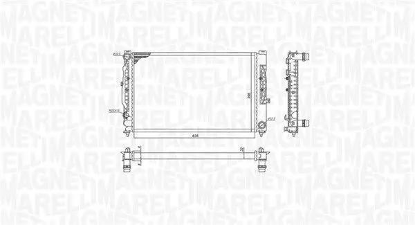 MAGNETI MARELLI 350213199900 Радиатор, охлаждение двигателя