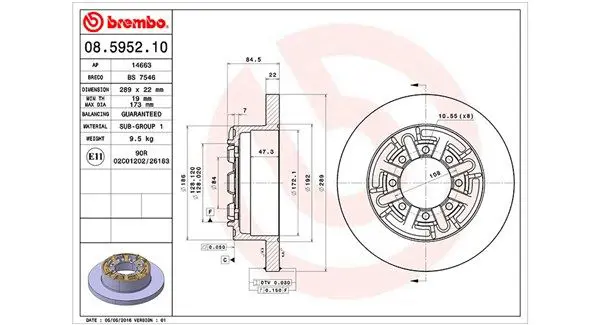 MAGNETI MARELLI 360406022900 Диск тормозной задний Iveco