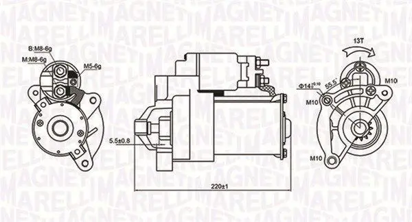 MAGNETI MARELLI 063720594010 Стартер psa 1.9d, 2.0d,