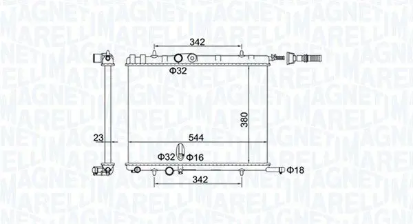 MAGNETI MARELLI 350213193400 BM1934 Радиатор, охлаждения