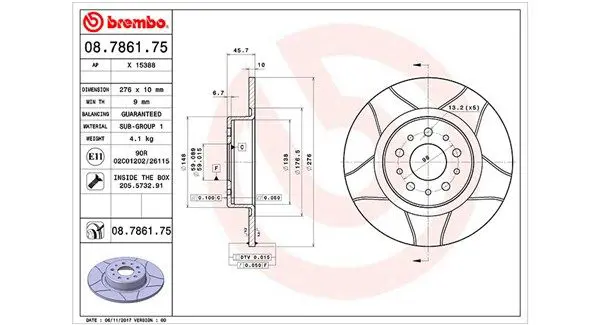 MAGNETI MARELLI 360406011005 Тормозной диск
