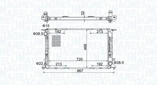 MAGNETI MARELLI 350213195800 BM1958 Радиатор охлаждения