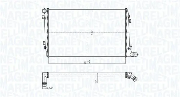 MAGNETI MARELLI 350213167300 Радиатор, охлаждение двигателя