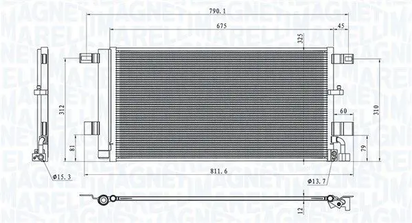 MAGNETI MARELLI 350203100100 Радиатор кондиционера audi a4,