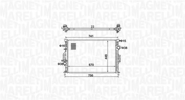 MAGNETI MARELLI 350213157700 BM1577 Радиатор охлаждения