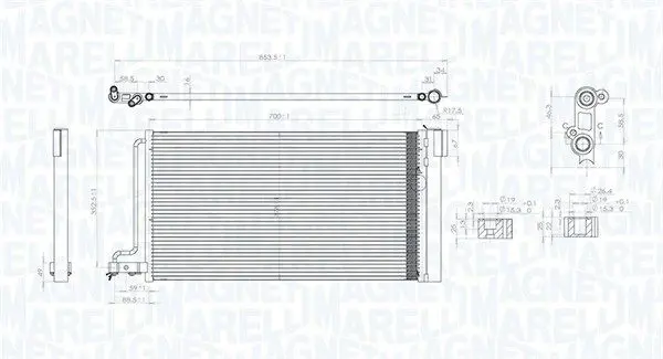 MAGNETI MARELLI 350203796000 Радиатор кондиционера
