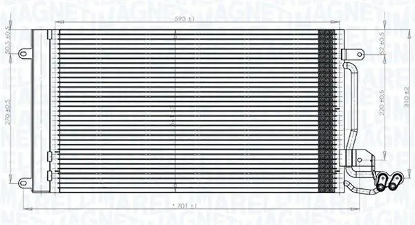 MAGNETI MARELLI 350203821000 Радиатор кондиционера