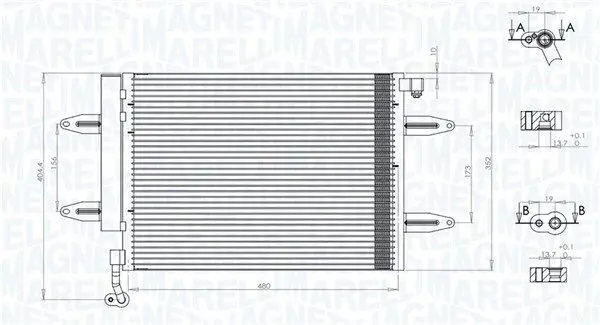 MAGNETI MARELLI 350203911000 Конденсатор, кондиционер