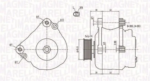 MAGNETI MARELLI 063731729010 Генератор