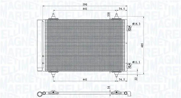 MAGNETI MARELLI 350203710000 Радиатор кондиционера