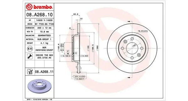 MAGNETI MARELLI 360406061300 Тормозной диск